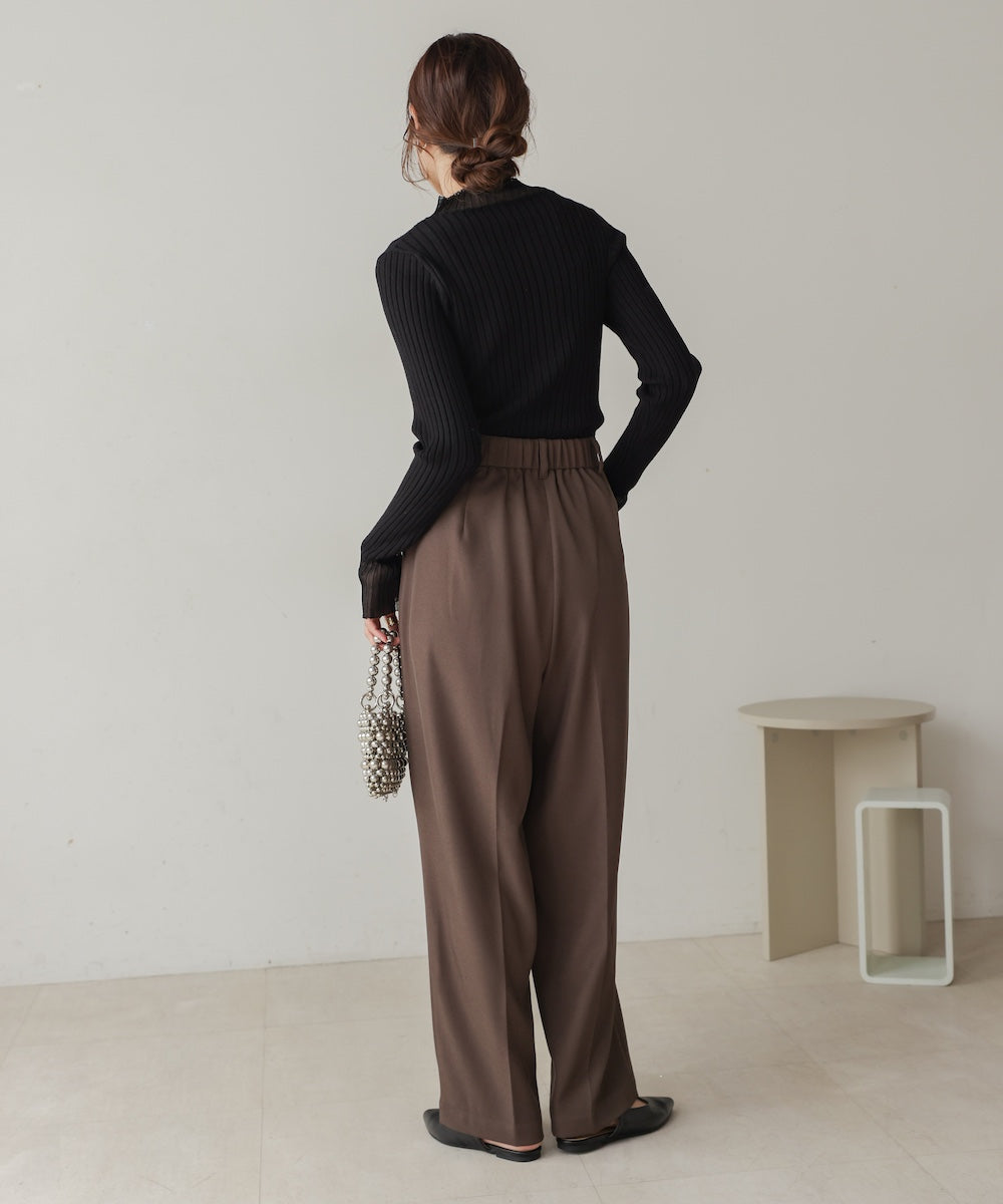 wrap style tuck slacks