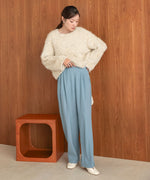 【S・M・Lサイズ展開】ラップ調タック入りスラックス