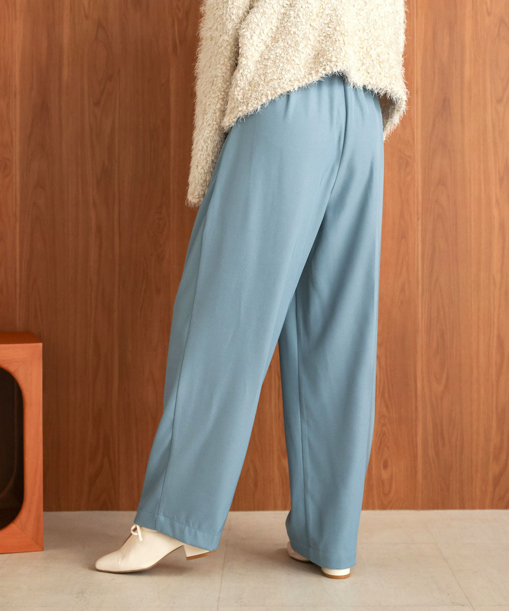 wrap style tuck slacks