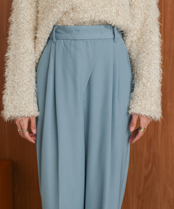 【S・M・Lサイズ展開】ラップ調タック入りスラックス