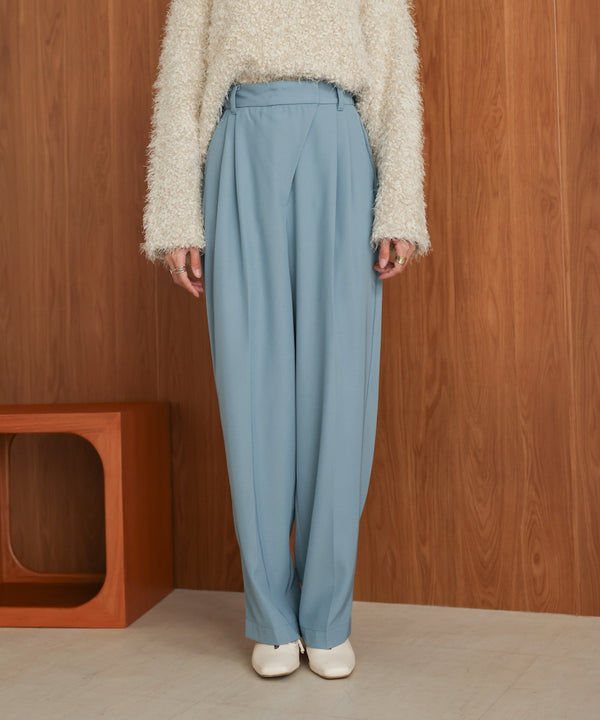 【S・M・Lサイズ展開】ラップ調タック入りスラックス