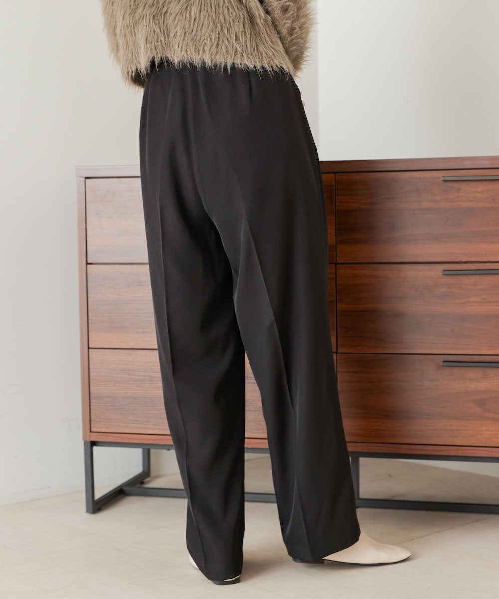 wrap style tuck slacks