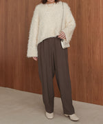 【S・M・Lサイズ展開】ラップ調タック入りスラックス