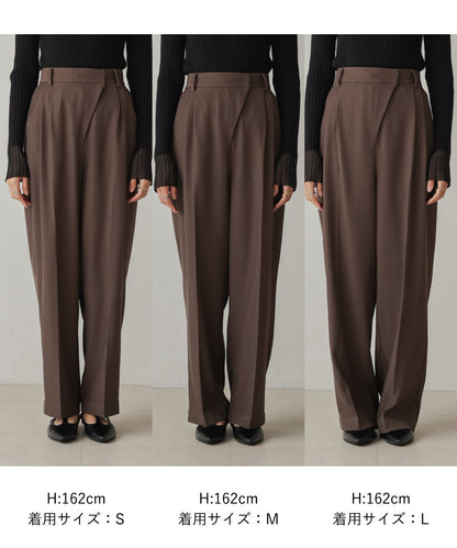 wrap style tuck slacks