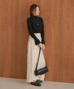 sequined high neck ribbed knit top