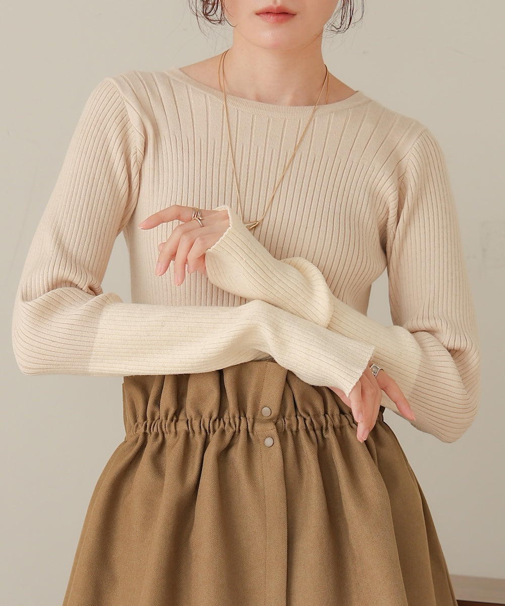 sleeve color block glitter knit tops