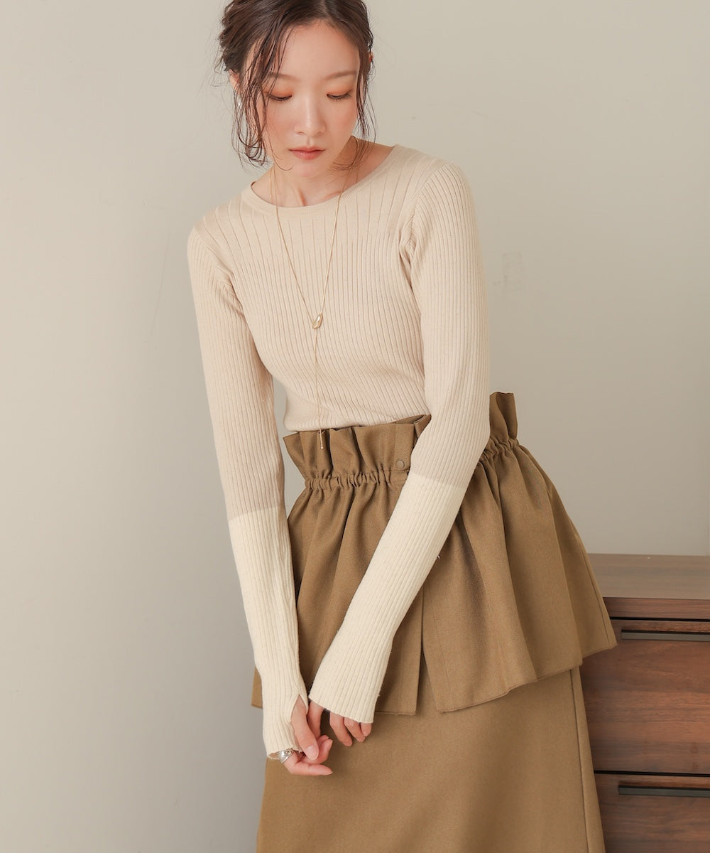sleeve color block glitter knit tops