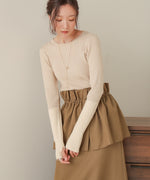 sleeve color block glitter knit tops