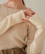 sleeve color block glitter knit tops