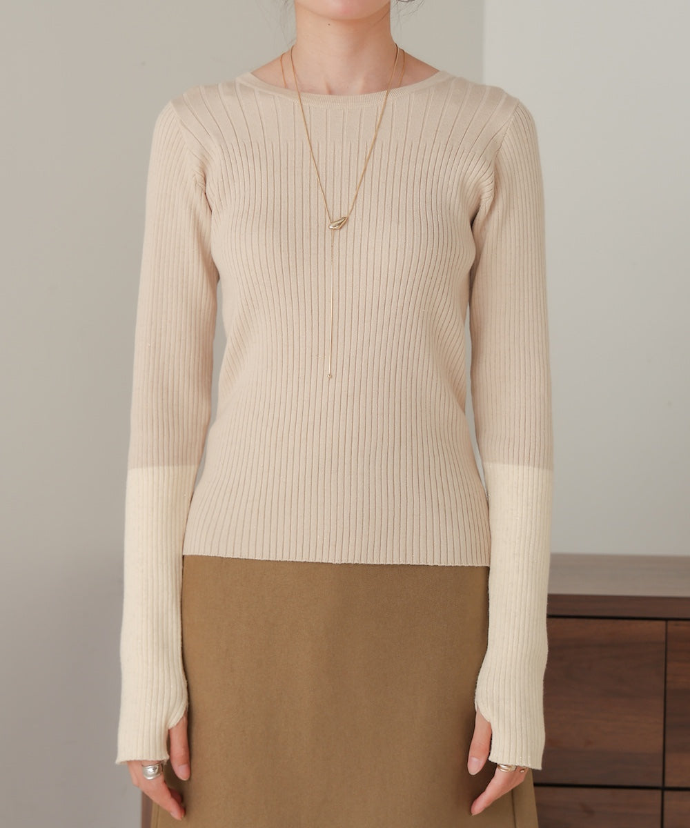 sleeve color block glitter knit tops