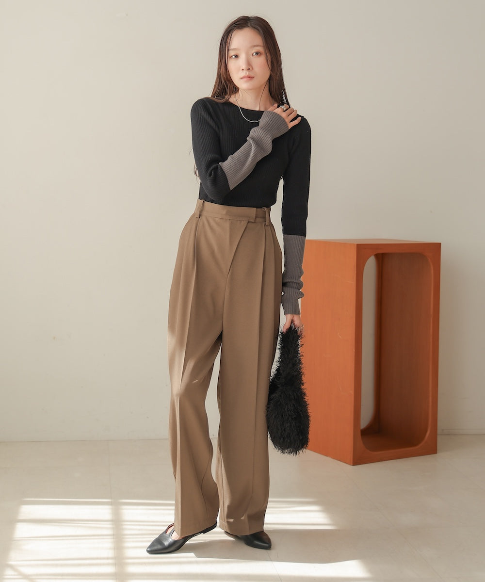 sleeve color block glitter knit tops