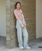 sleeve color block glitter knit tops