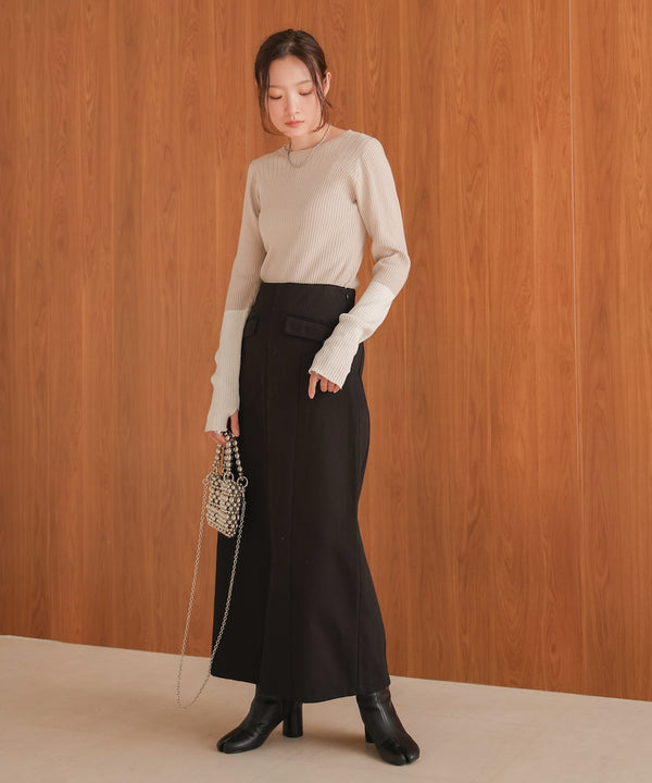 sleeve color block glitter knit tops