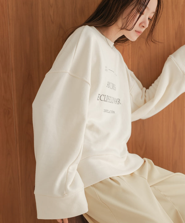 logo embroidery volume sweat tops