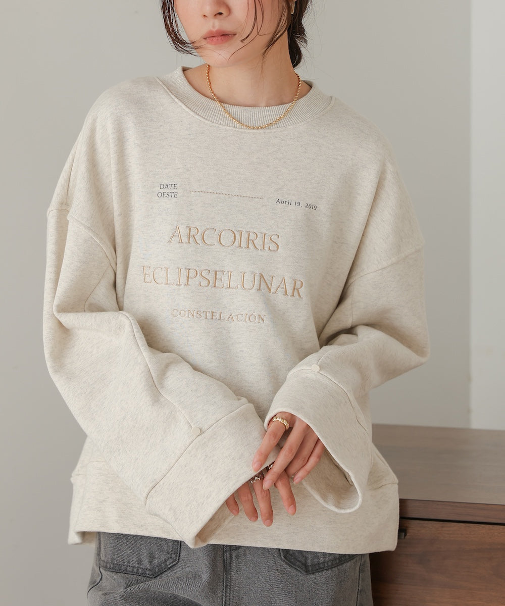 logo embroidery volume sweat tops