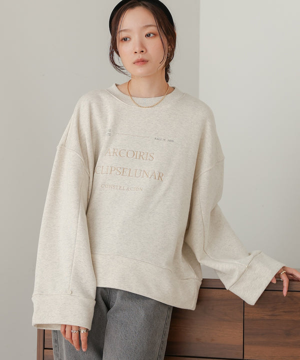 logo embroidery volume sweat tops