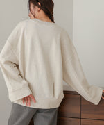 logo embroidery volume sweat tops