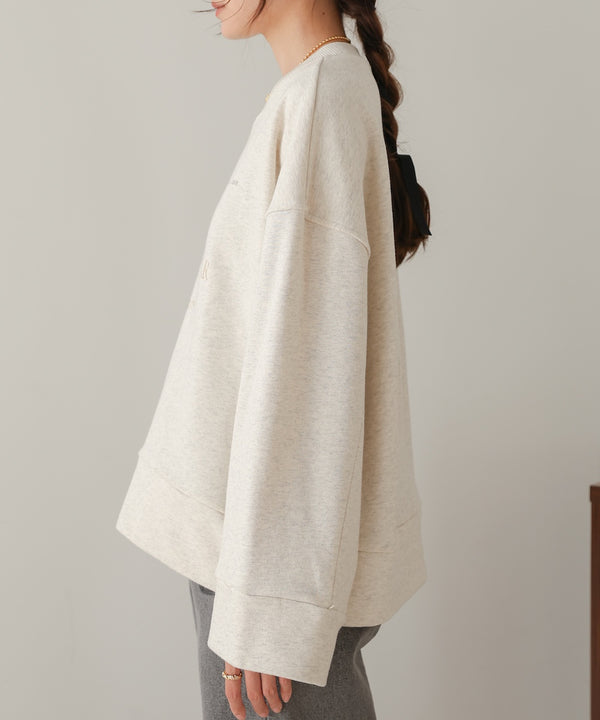 logo embroidery volume sweat tops