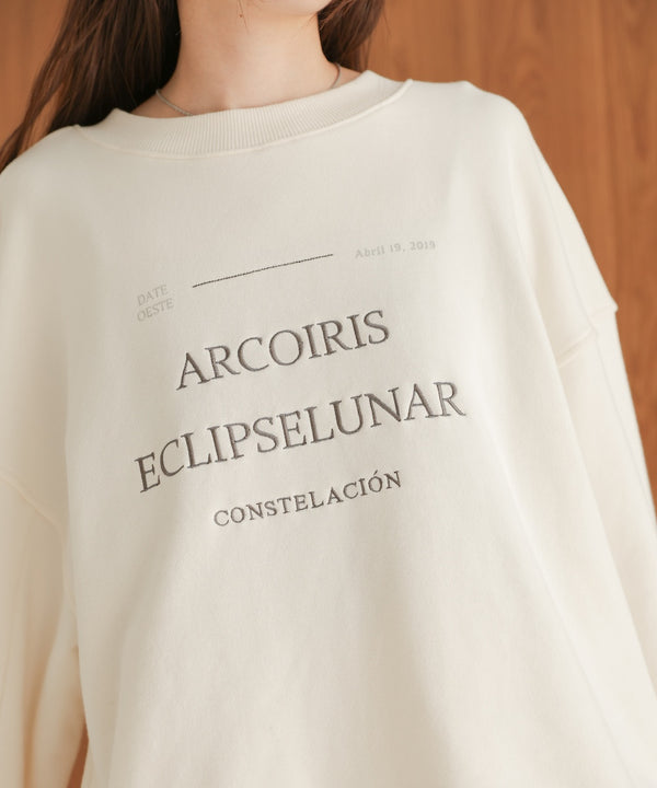 logo embroidery volume sweat tops