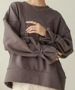 logo embroidery volume sweat tops