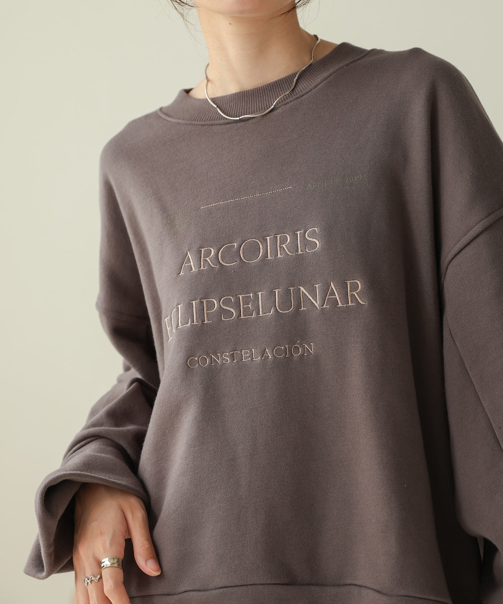 logo embroidery volume sweat tops