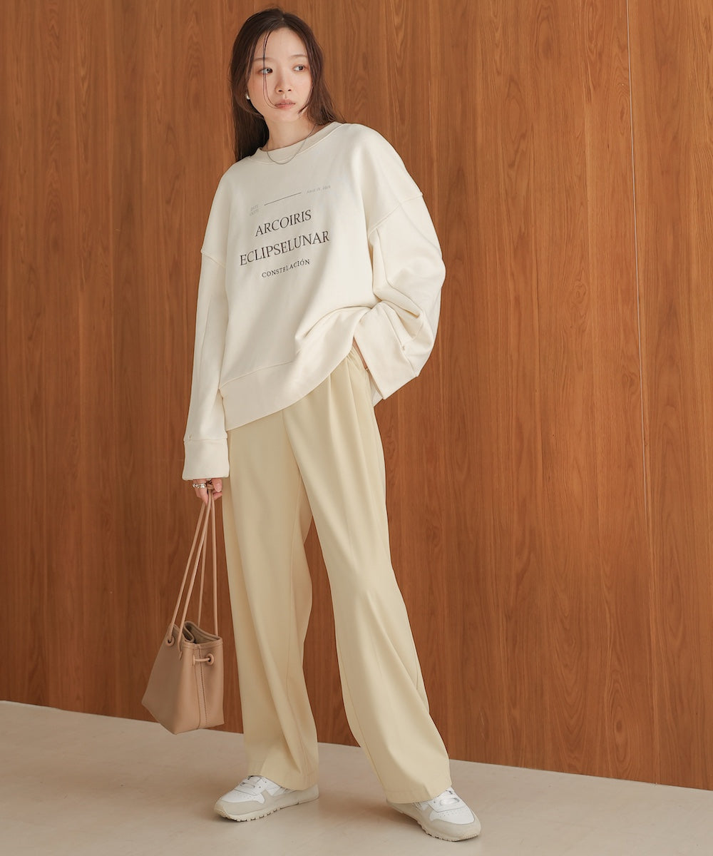 logo embroidery volume sweat tops