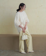 sheer shaggy layered sweat top