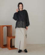 sheer shaggy layered sweat top