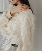 sheer shaggy layered sweat top