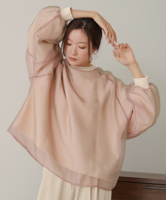 シアーレイヤード裏毛スウェット