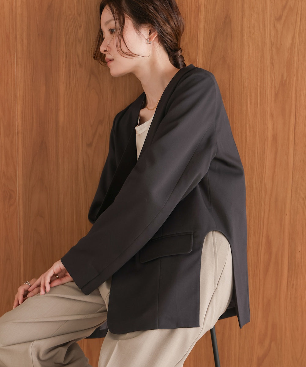 ●nao×Bab●side curve collarless jacket