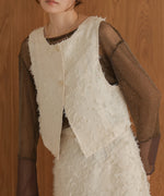 2way shaggy jacquard vest