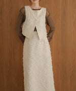 2way shaggy jacquard vest