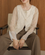 2way shaggy jacquard vest