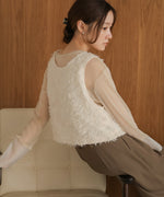 2way shaggy jacquard vest