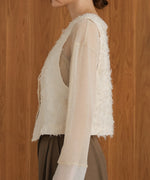 2way shaggy jacquard vest