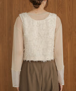 2way shaggy jacquard vest