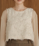 2way shaggy jacquard vest
