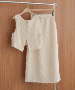 2way shaggy jacquard vest