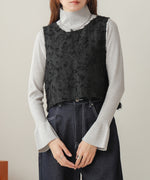 2way shaggy jacquard vest