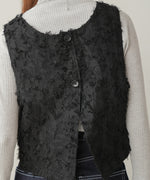 2way shaggy jacquard vest