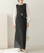 2way shaggy jacquard vest