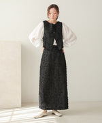 2way shaggy jacquard vest