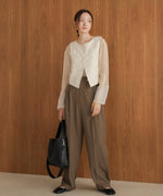 2way shaggy jacquard vest