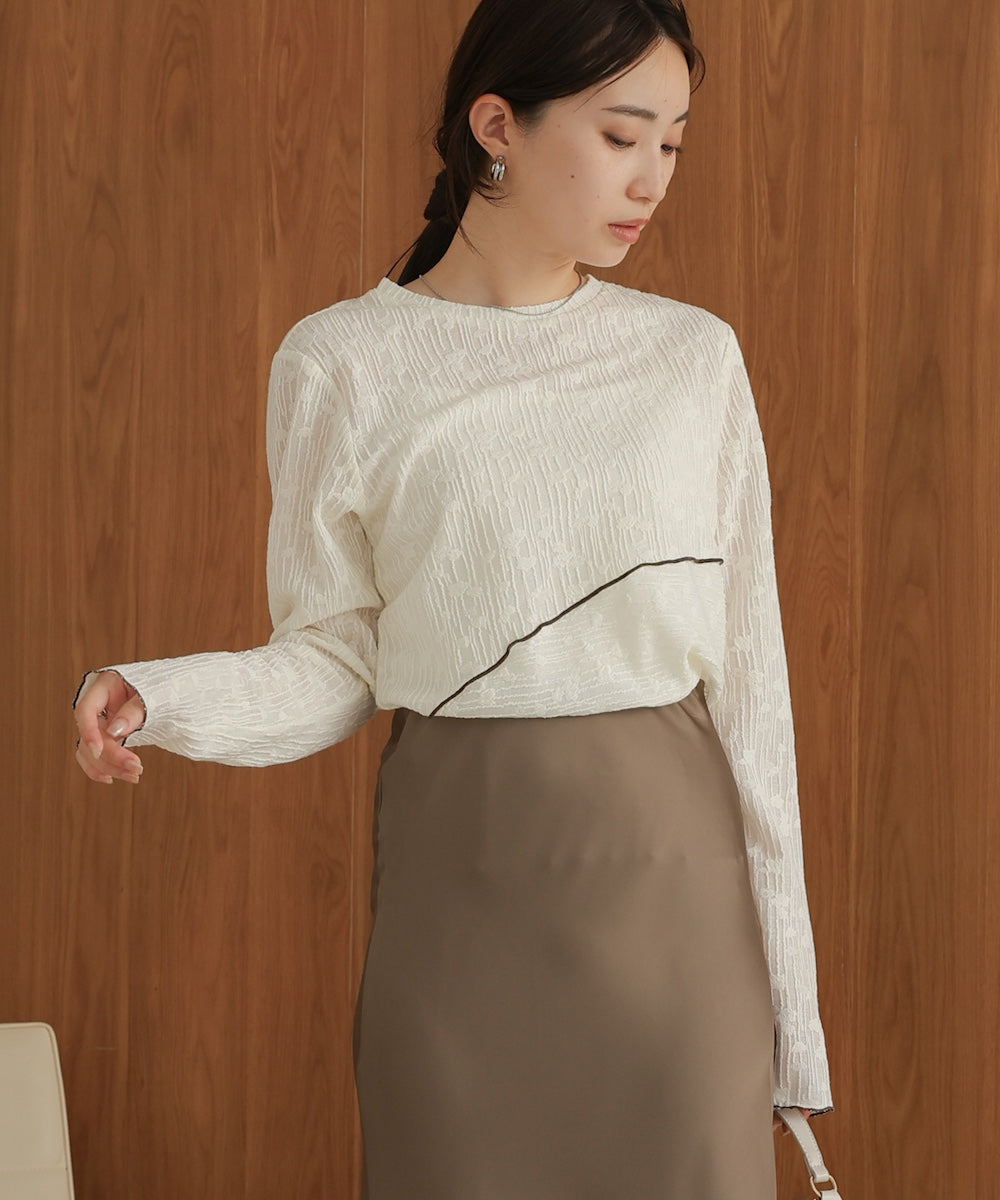 ｍellow-switched jacquard tops