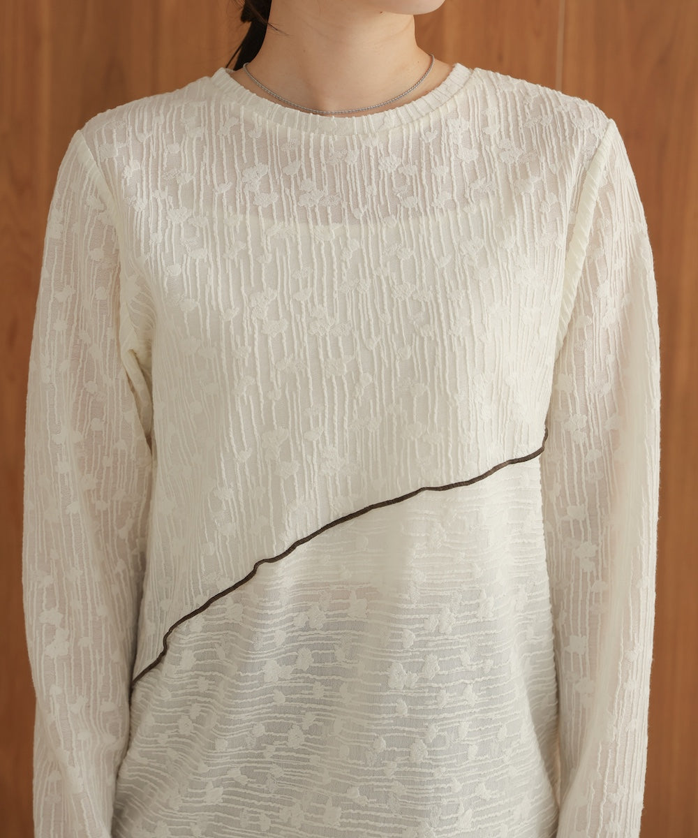 ｍellow-switched jacquard tops