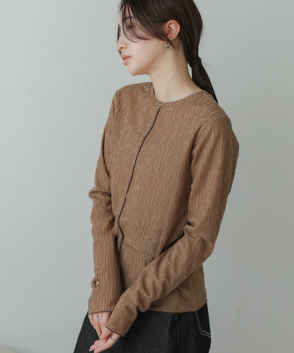 ｍellow-switched jacquard tops