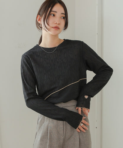 ｍellow-switched jacquard tops