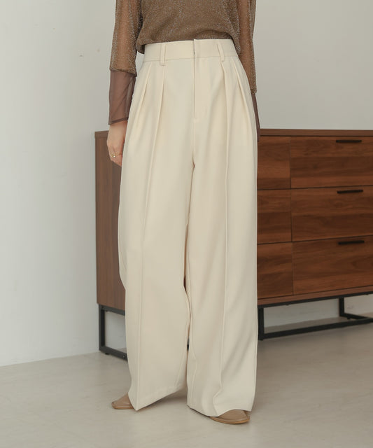 【S・M・Lサイズ展開】ツータックワイドパンツ