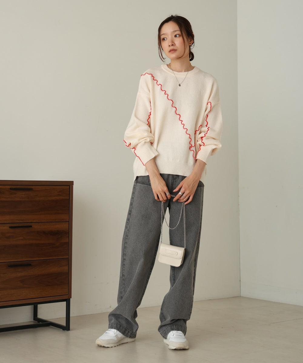 wave mellow knit tops